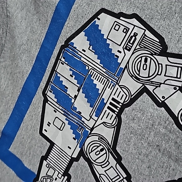 Vintage Adidas X Star Wars Shirt Adult Medium Gray Blue ATAT Walker Logo Tee Men - Picture 6 of 10